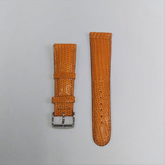Unisex 24mm Honey Lizard Leather Watch Band