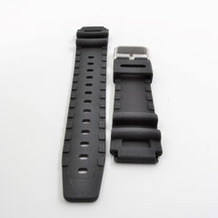 Unisex Textured Black Rubber 24mm Strap
