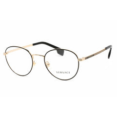 Versace Men's Eyeglasses - Gold/Matte Black Full Rim Metal Round Frame | 0VE1279 1436