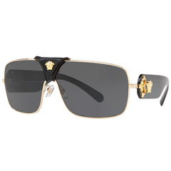 Versace Men's Sunglasses - Grey Lens Gold and Black Full-Rim Frame | VE2207Q 100287