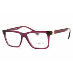 Versace Unisex Eyeglasses - Rectangular Transparent Plum Plastic Frame | 0VE3328 5390