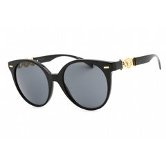 Versace Unisex Sunglasses - Black Round Plastic Frame Dark Grey Lens | 0VE4442 GB1/87
