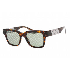 Versace Unisex Sunglasses - Havana Frame Green Monogram Silver Lens | VE4421 108/V8