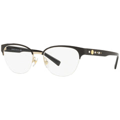 Versace Women's Eyeglasses - Black and Gold Metal Oval Frame | VERSACE 0VE1255B 1433