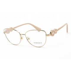 Versace Women's Eyeglasses - Clear Lens Light Gold Metal Cat Eye Frame | 0VE1284 1490