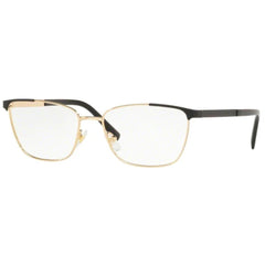 Versace Women's Eyeglasses - Full Rim Black Gold Metal Frame | VERSACE 0VE1262 1456