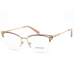 Versace Women's Eyeglasses - Gold/Pink Cat Eye Metal Half Rim Frame | 0VE1280 1481