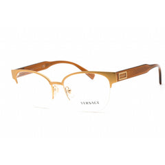 Versace Women's Eyeglasses - Half Rim Cat Eye Matte Gold Metal Frame | 0VE1265 1410