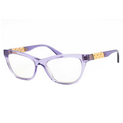 Versace Women's Eyeglasses - Transparent Violet Cat Eye Plastic Frame | 0VE3318 5353
