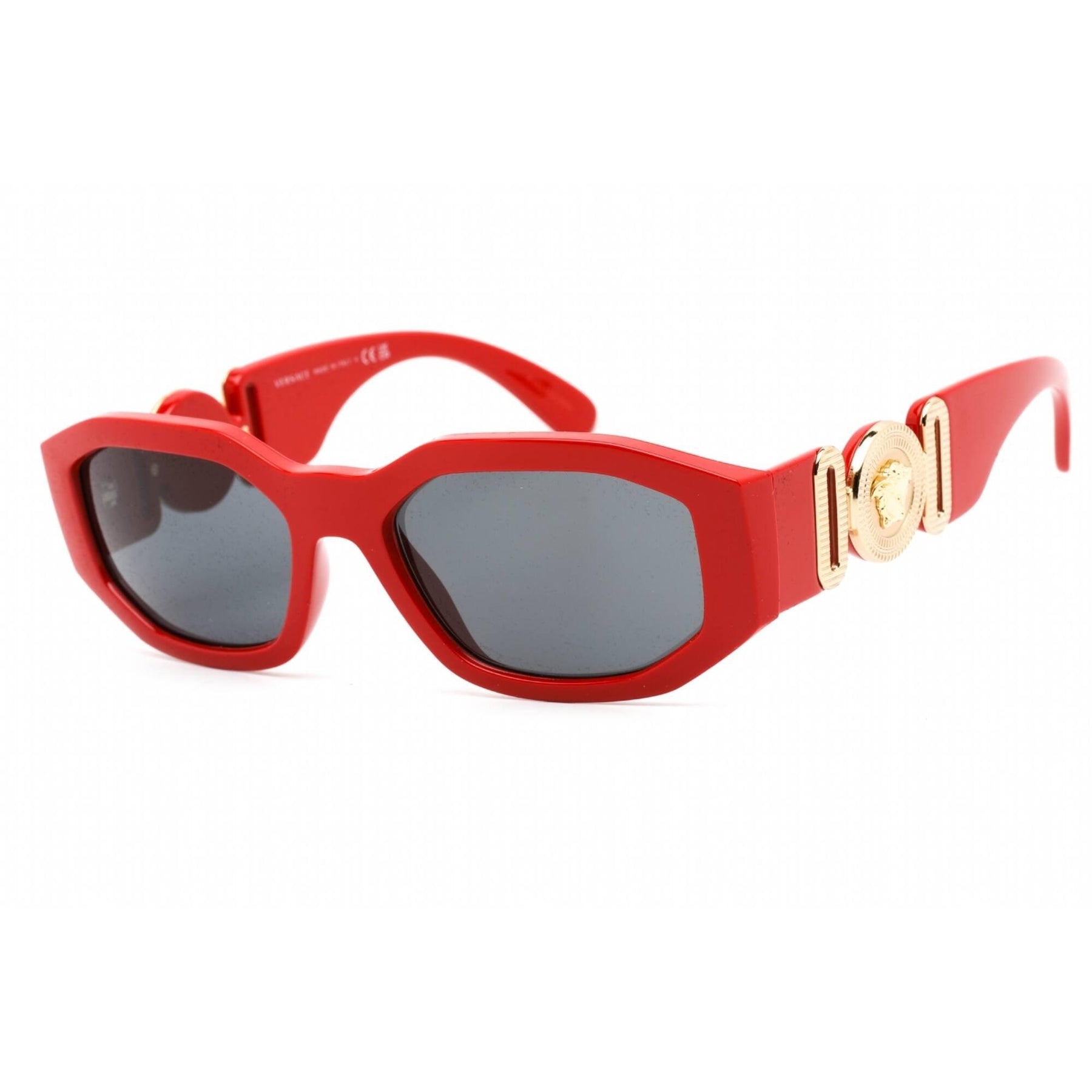 Versace Women's Sunglasses - Red Plastic Geometric Frame Grey Lens