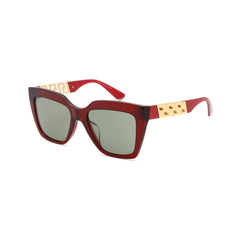 Versace Women's Sunglasses - Transparent Red Square Frame Green Lens | VE4418F 388/2