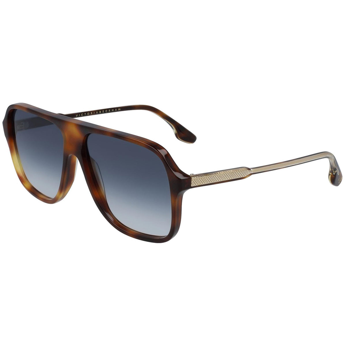 Victoria Beckham VB615S 215 Sunglasses Havana Square Frame, Blue Lenses Victoria Beckham Women main image 2