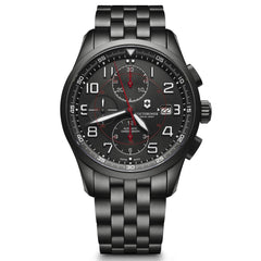 Victorinox Swiss Army Men's Automatic Chronograph Watch - AirBoss Black Dial Bracelet | 241741