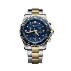 Victorinox Swiss Army Men's Chrono Watch - Maverick Blue Dial Two Tone Steel | 241791