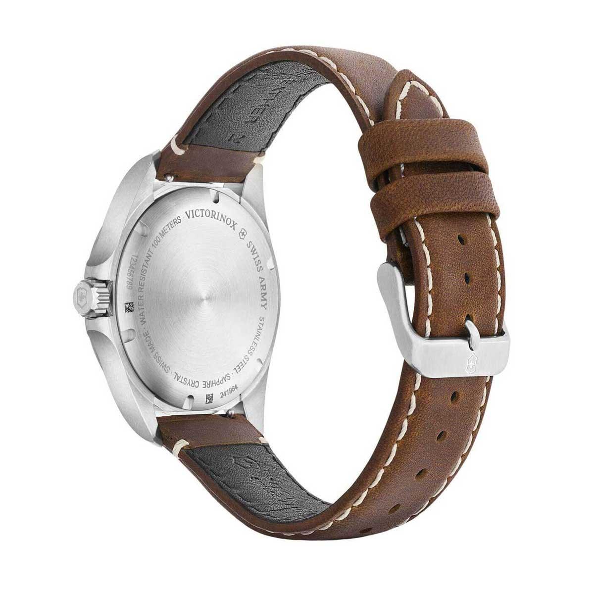 yーー Victorinox Swiss Army Men's Quartz Watch - Heritage Blue Dial Leather