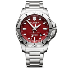 Victorinox Swiss Army Men's Quartz Watch - I.N.O.X. Red Dial Bracelet Dive | 241783