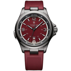 Victorinox Swiss Army Men's Quartz Watch - Night Vision Red Dial Rubber Strap | 241717