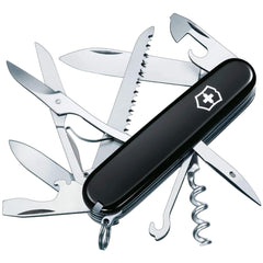 Victorinox Swiss Army Pocket Knife - Huntsman Black with 15 Functions | 1.3713.3