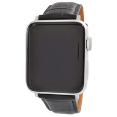 WareWel Apple Watch Compatible Crocodile Pattern Genuine Leather Replacement Strap