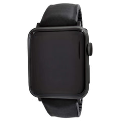 WareWel Apple Watch Compatible Hybrid Leather and Silicone Replacement Watch Strap