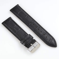 WareWel Crocodile Pattern Genuine Leather Replacement Watch Strap with Quick Release