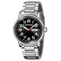 Wenger 01.0341.104 Men's Attitude Black Dial Stainless Steel Bracelet Swiss Watch