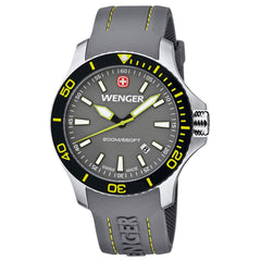 Wenger 01.0641.110 Men's Sea Force Grey Dial Grey Rubber Strap Dive Watch