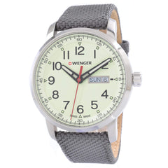 Wenger 01.1541.106 Men's Attitude Heritage Beige Dial Grey Nylon Strap Watch