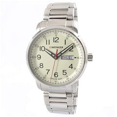Wenger 01.1541.108 Men's Attitude Heritage Stainless Steel Bracelet Cream Dial Day Date Watch