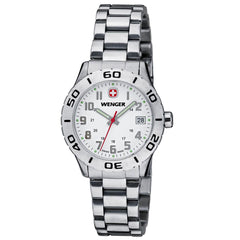 Wenger 0721.102 Swiss Made Women's Grenadier White Dial Stainless Steel Bracelet Sport Watch