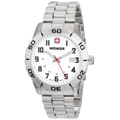 Wenger 0741.102 Swiss Made Men's Grenadier White Dial Stainless Steel Bracelet Sport Watch