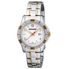 Wenger 0921.105 Women's Platoon White Dial Two Tone Bracelet Watch