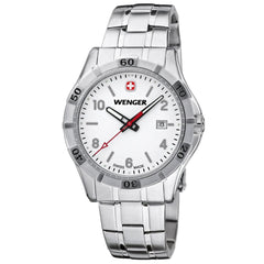 Wenger 0941.102 Men's Platoon White Dial Stainless Steel Bracelet Watch