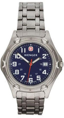 Wenger 73128 Men's Titanium Bracelet Blue Dial Swiss Watch