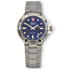 Wenger 79178 Men's Swiss Military SeaForce Blue Dial Stainless Steel Dive Watch