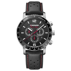 Wenger Men's Chronograph Watch - Roadster Black & White Dial Strap | 01.1843.101