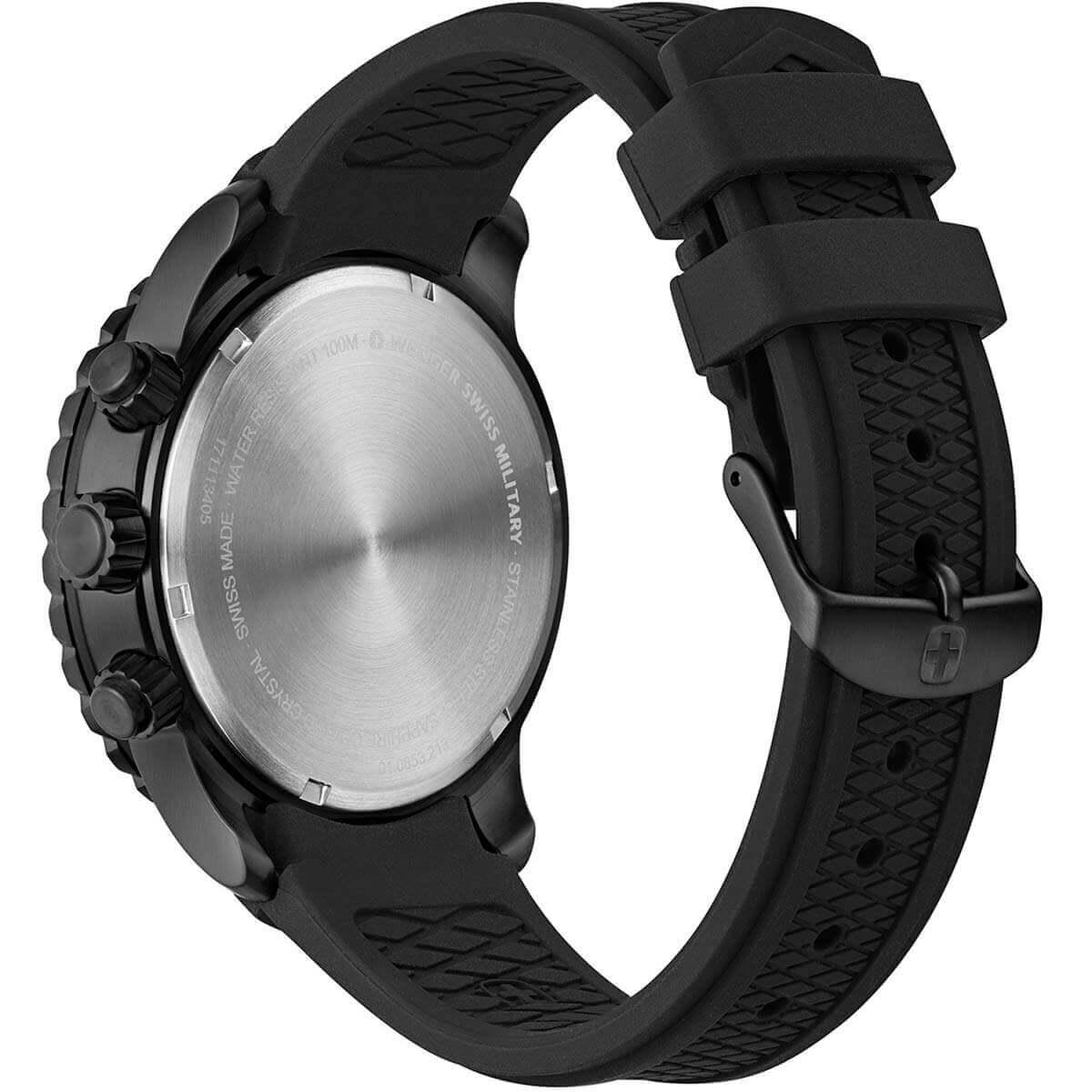 WENGER Orologio Uomo Roadster Black Night Chronograph – 45 Mm, Svizzero, Quarzo, Impermeabile 100 M