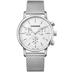 Wenger Men's Chronograph Watch - Urban Classic Silver Dial Bracelet | 01.1743.106