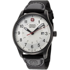 Wenger Men's Quartz Watch - Terragraph Silver Tone Dial Black Strap | 01.9041.208S