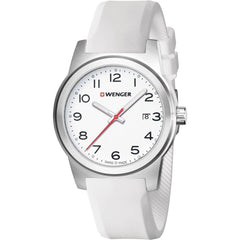 Wenger Men's Swiss Quartz Watch - Field Color White Dial Silicon Strap | 01.0441.147