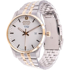 Wenger Men's Swiss Quartz Watch - Terragraph Silver Dial Steel Bracelet | 01.9041.214C