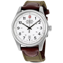 Wenger Men's Watch - Terragraph White Dial Swiss Leather and Nylon Strap | 79311S