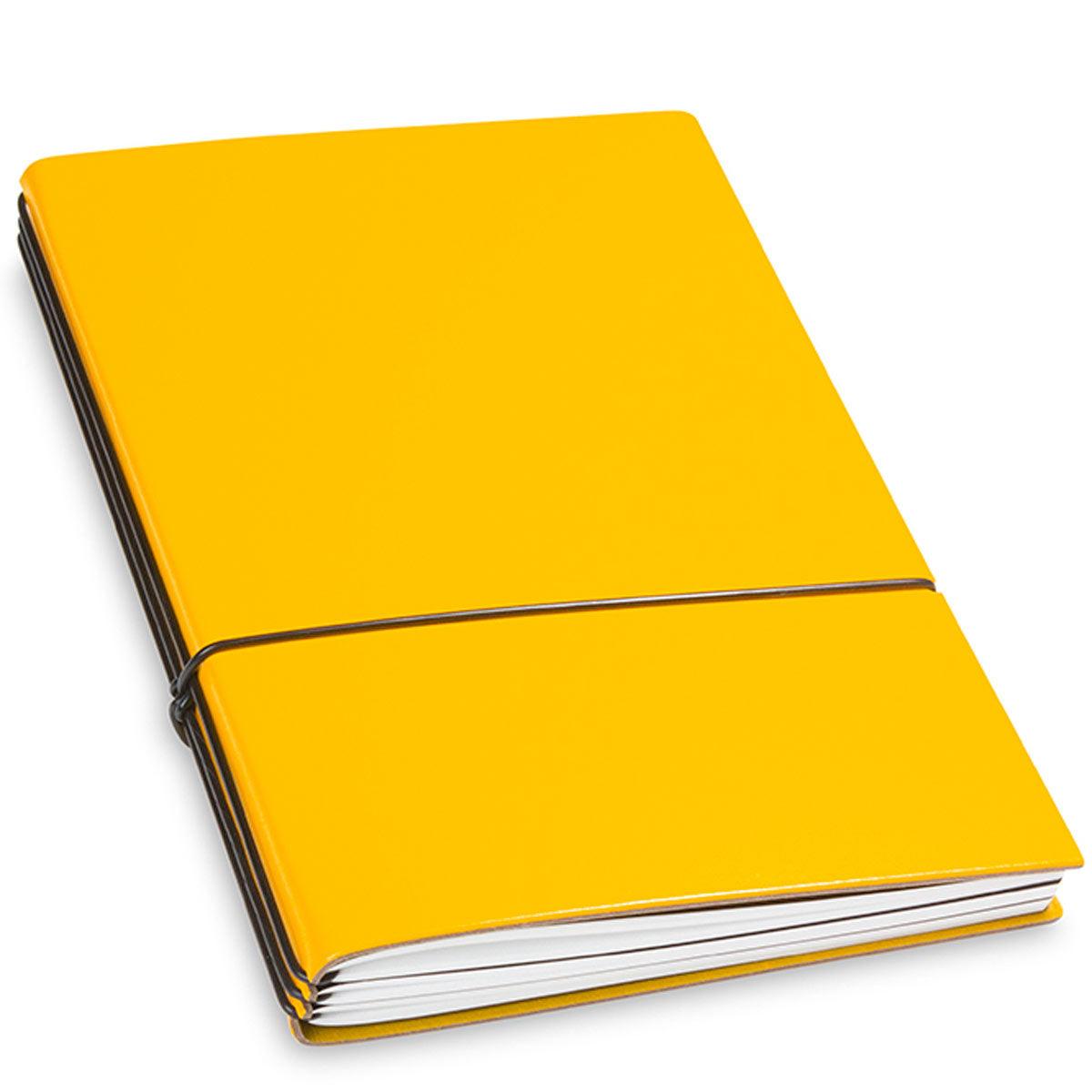 X17 Leather Notebook - A5 Bonded Plain, Squared and Lined, Yellow, 3 ...