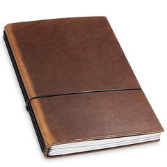 X17 Leather Notebook - A5 Plain, 5mm Squared and Lined, Dark Brown, 3 Inlays | 1-905-3M
