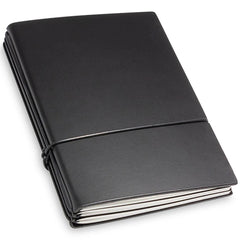 X17 Leather Notebook - A6 Bonded Plain, Squared and Lined, Black, 3 Inlays | 1-406-3B