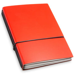 X17 Leather Notebook - A6 Bonded Plain, Squared and Lined, Red, 3 Inlays | 1-406-3R