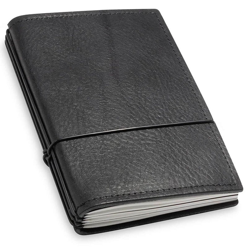 X17 Leather Notebook - A6 Plain, 5mm Squared and Lined, Black, 3 Inlays ...