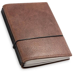 X17 Leather Notebook - A6 Plain, 5mm Squared and Lined, Chestnut, 3 Inlays | 1-905-3D