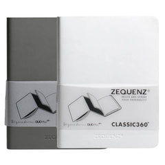 Zequenz Notebook - DUO Plus+ A5, Squared/Blank, Gray/White | 360-DPJ-A5-WHG-GRB