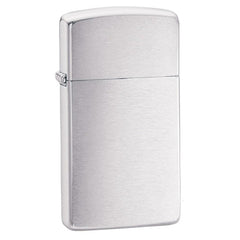 Zippo 1600 Slim Brushed Chrome Plain Windproof Pocket Lighter